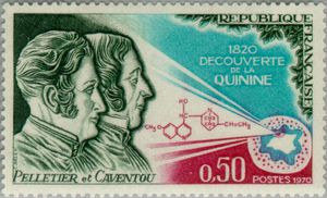 Colnect-144-701-150th-anniversary-of-the-discovery-of-quinine-Pelletier-and.jpg