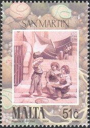 Colnect-657-570-Children-with-St-Martin-s-bag-of-nuts-San-Martin.jpg