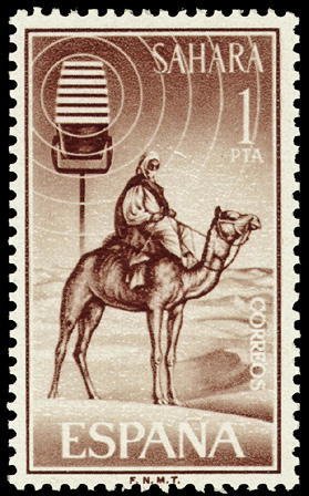 Colnect-1392-844-Dromedary-Camelus-dromedarius-with-Rider.jpg