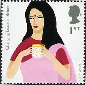 Colnect-449-153-Europa---Indian-Woman-Drinking-Tea.jpg