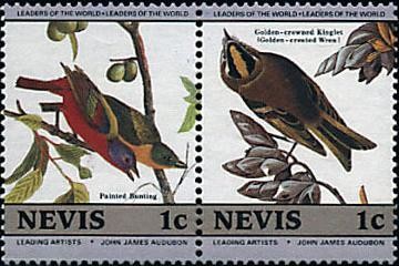 Colnect-1646-384-Painted-Bunting-and-Golden-crowned-Kinglet.jpg
