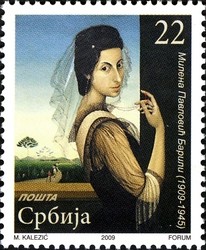 Colnect-496-236-100th-Anniversary-of-Birth-of-Painter-Milena-Pavlovic-Barili.jpg