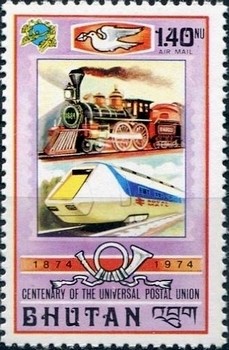 Colnect-1002-643-Steam-locomotive--amp--High-speed-train.jpg