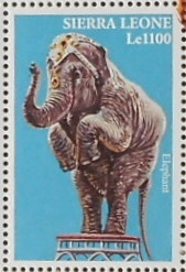 Colnect-1873-229-Asian-Elephant-Elephas-maximus-on-Pedestal.jpg