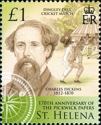 Colnect-1705-974-Charles-Dickens-and-Dingley-Dell-cricket-match.jpg