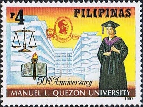 Colnect-1277-655-Manuel-L-Quezon-University---50th-anniv.jpg