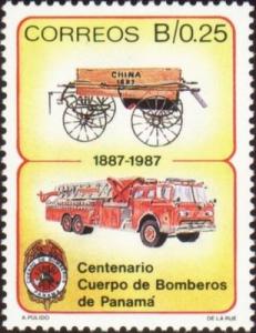 Colnect-4759-247-Fire-wagon-1887-and-modern-ladder-truck.jpg