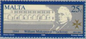 Colnect-131-030-William-Makepeace-Thackeray-novelist-and-Naval-Arsenal.jpg