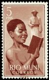 Colnect-303-820-Boy-reading-and-missionary.jpg