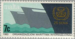 Colnect-130-824-Ships---prows-and-badge-25th-Anniv-of-IMO-Convention.jpg