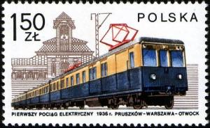 Colnect-1998-516-Electric-train-and-Otwock-Station-1936.jpg