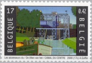 Colnect-187-605-Four-Lifts-on-the-Canal-du-Centre-World-Heritage-1998.jpg