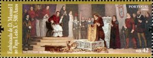 Colnect-2896-952-King-Manuel-I-and-Pope-Leo-X.jpg