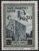 Colnect-5692-567-Flags-of-San-Marino-and-Italy-on-Arbe-tower---surcharged.jpg
