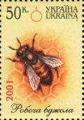 Colnect-3499-221-Bee-Apis-sp-on-Honeycomb.jpg