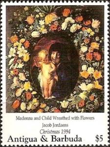 Colnect-4114-610-Madonna-and-Child-wreathed-with-flowers-by-Jacob-Jordanens.jpg