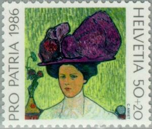 Colnect-140-903--quot-The-Violet-Hat-quot--by-Cuno-Amiet-1868-1961.jpg