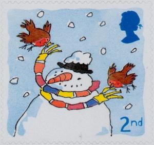 Colnect-123-524-Robins-with-Snowman.jpg