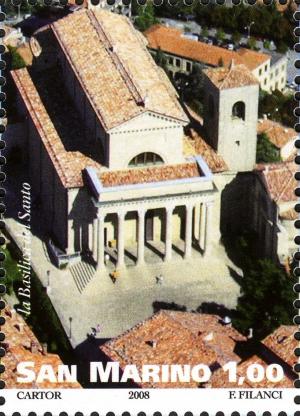 Colnect-712-574-San-Marino---Historic-Centre-and-Mount-Titano-on-the-UNESCO.jpg