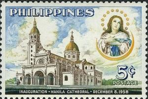 Colnect-2121-872-The-immaculate-conception-and-Manila-cathedral.jpg