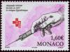 Colnect-1098-259-Hand-with-syringe-emblem-of-the-Monegasque-Red-Cross.jpg