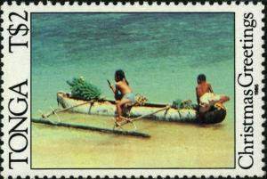 Colnect-3599-555-Children-on-outrigger-canoe.jpg