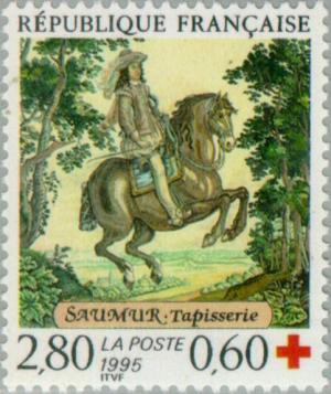 Colnect-146-336-Tapestry-of-Saumur-representing-Louis-XIII-on-horseback.jpg