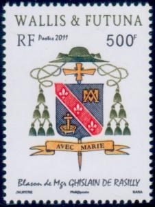 Colnect-902-369-Coat-of-arms-of-Bishop-Ghislain-de-Rasilly.jpg