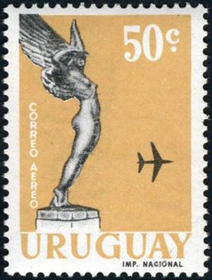 Colnect-3007-526-Monument--Winged-Goddess--and-airplane.jpg