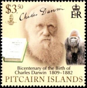Colnect-4002-740-Darwin-The-Origin-of-Species-book-and-gorilla.jpg