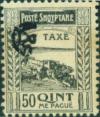Colnect-1546-989-Fortress-at-Shkod%C3%ABr-with-%E2%80%ADPost-Horn-Overprinted-in-Black.jpg