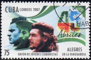 Colnect-1795-857-Julio-Mella-Camilo-Cienfuegos-and-Erneso-Guevara.jpg