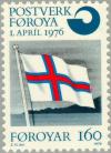 Colnect-157-743-Establishment-of-postal-service-on-Faroe-Islands-Faroe-flag.jpg