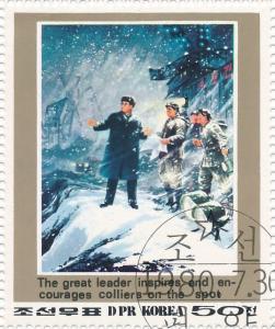 Colnect-4584-851-Kim-Il-Sung-encourages-miners-in-the-snow.jpg