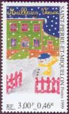 Colnect-877-520-Snowman-in-front-of-a-house.jpg