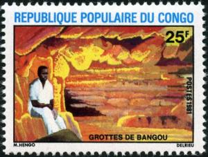 Colnect-4979-393-Man-in-the-cave-of-Bangou.jpg