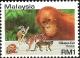 Colnect-1588-172-Bornean-Orangutan-Pongo-pygmaeus-Tiger-Panthera-tigris.jpg