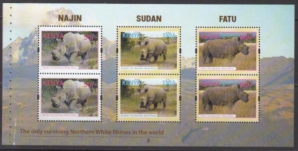 Colnect-5018-057-The-last-3-White-Rhinos---Booklet-Pane-with--5--on-bottom.jpg