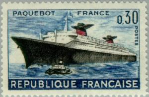 Colnect-144-314-Passenger-ship--quot-France-quot--with-towboat.jpg