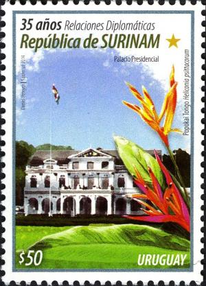 Colnect-3047-197-Diplomatic-Relations-Uruguay-and-Republic-of-Suriname.jpg