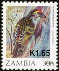 Colnect-864-840-Miombo-Pied-Barbet-Tricholaema-frontata-overprint.jpg