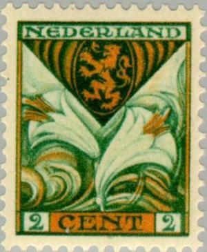 Colnect-166-634-Whilte-Lily--amp--coat-of-arms-of-Noord-Brabant-province.jpg