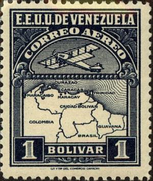 Colnect-2803-261-Map-of-Venezuela-First-Series.jpg