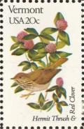 Colnect-2773-381-Vermont---Hermit-Thrush-Red-Clover.jpg