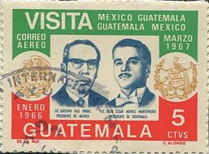Colnect-2679-713-Exchange-Visits-of-Mexican-and-Guatemalan-Presidents.jpg