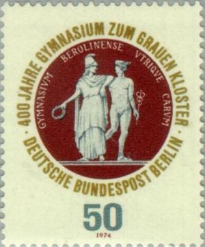 Colnect-155-257-Athena-and-Hermes-seal-of-the-Berlin-high-school-to-the-Gre.jpg