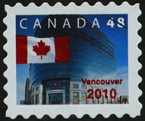 Colnect-577-069-Flag-in-front-of-Canada-Post-Ottawa-overprint-Vancouver-2010.jpg