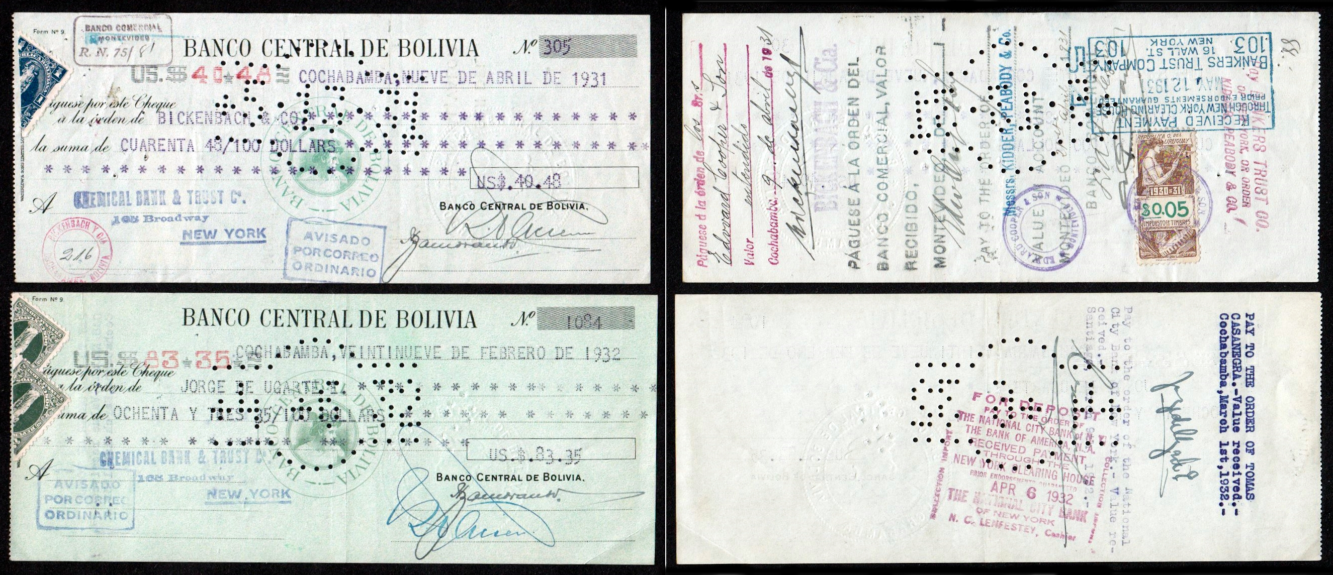 1931_and_1932_Bolivia_cheques_with_Bolivia_and_Uruguay_revenue_stamps.tif