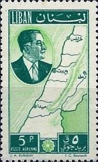 Colnect-1375-134-President-Chehab-and-Map-of-Lebanon.jpg