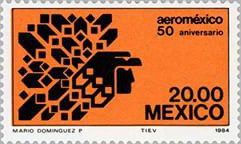 Colnect-2927-868-Logo-Aerom-eacute-xico-representing-an-eagle-head-knight.jpg